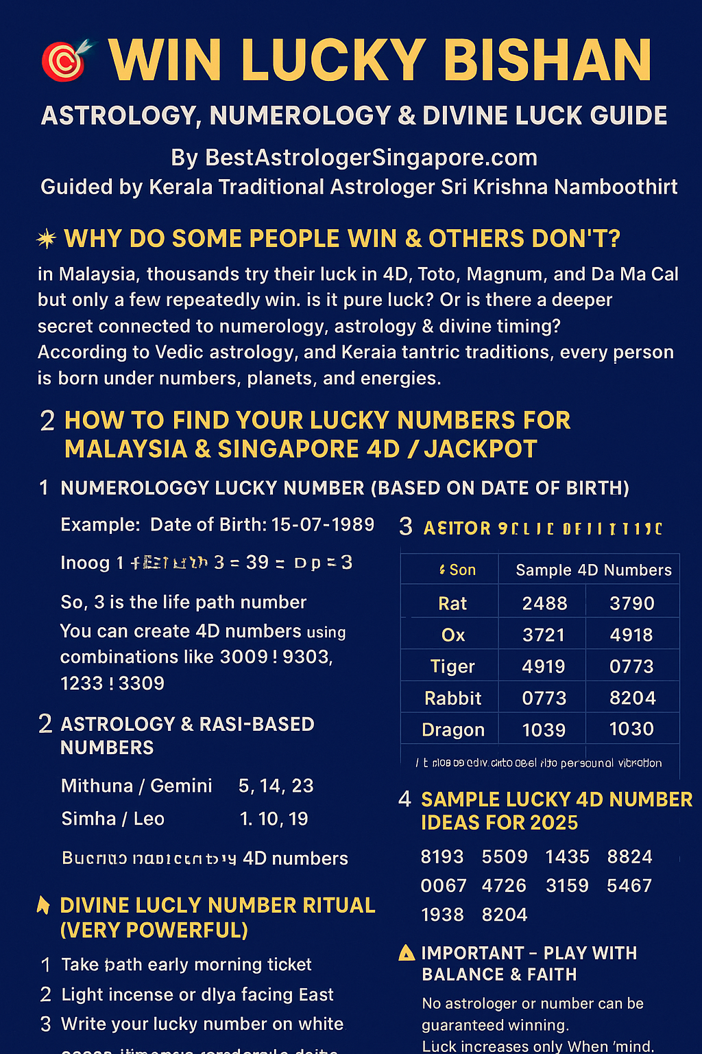 Win Lucky Numbers Singapore 2025